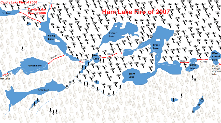 Green Lake Map in the BWCA