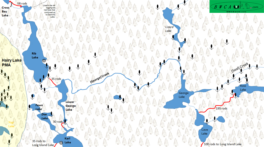 Rib Lake Map BWCA