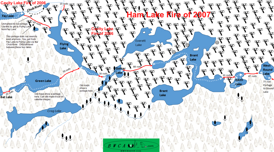 West Round Lake Map in the BWCA