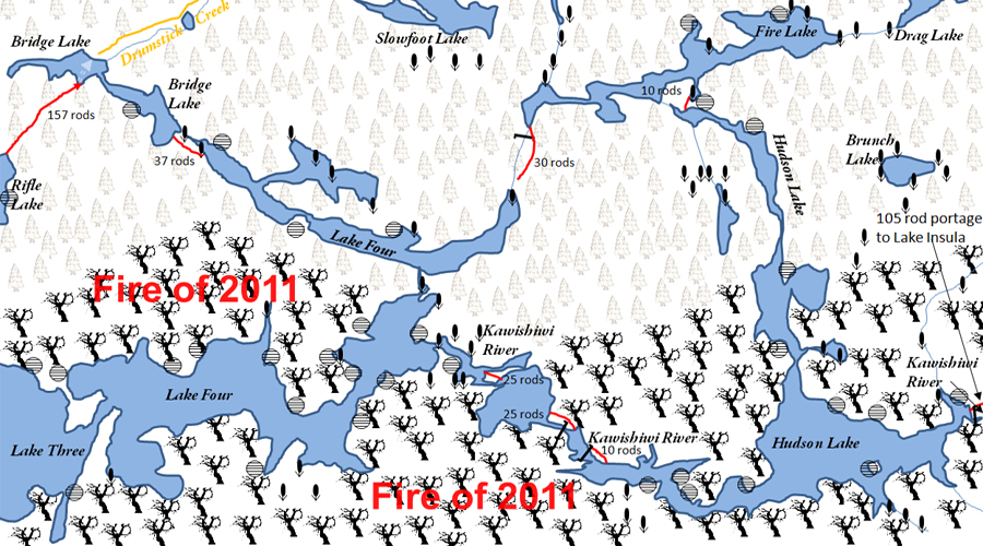 Bridge Lake Map - BWCA