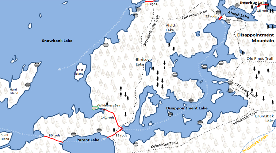 Disappointment Lake Map - BWCA