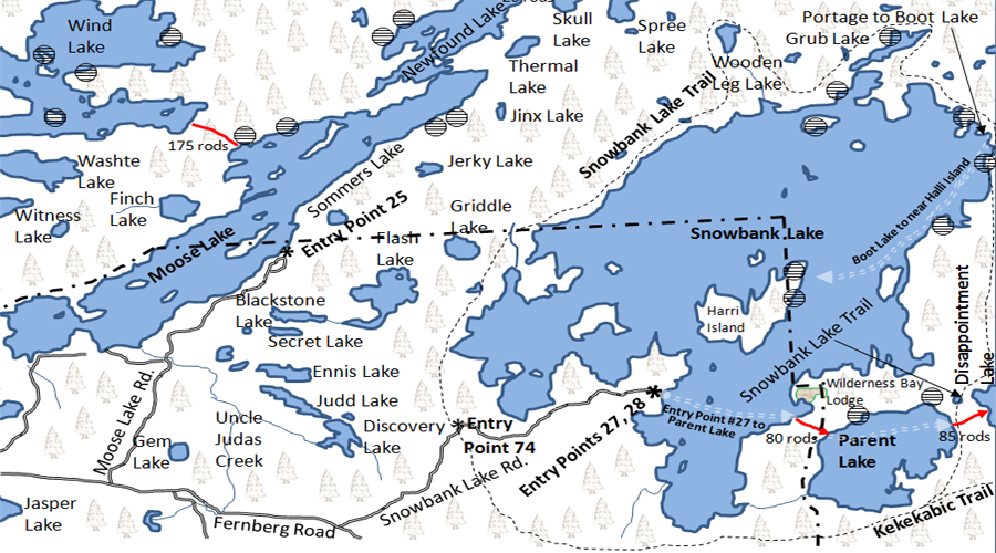 Snowbank Lake Map BWCA