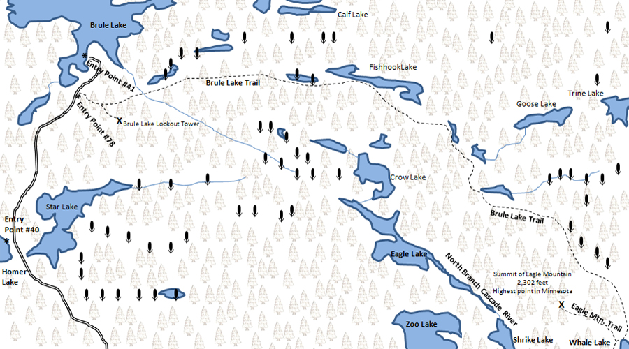 Eagle Lake Map BWCA