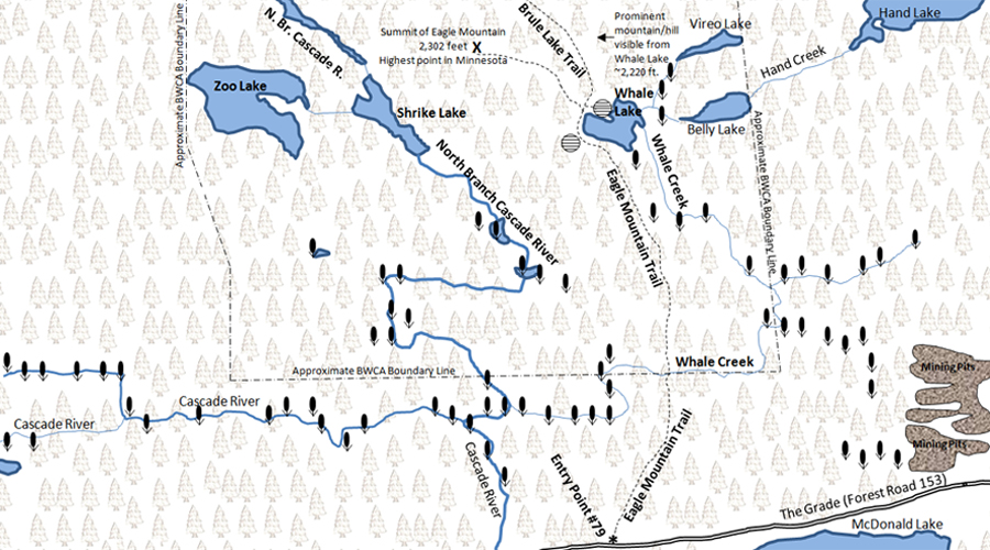 Whale Lake Map BWCA