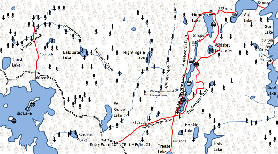 Entry Point 20 - Angleworm Lake Map BWCA