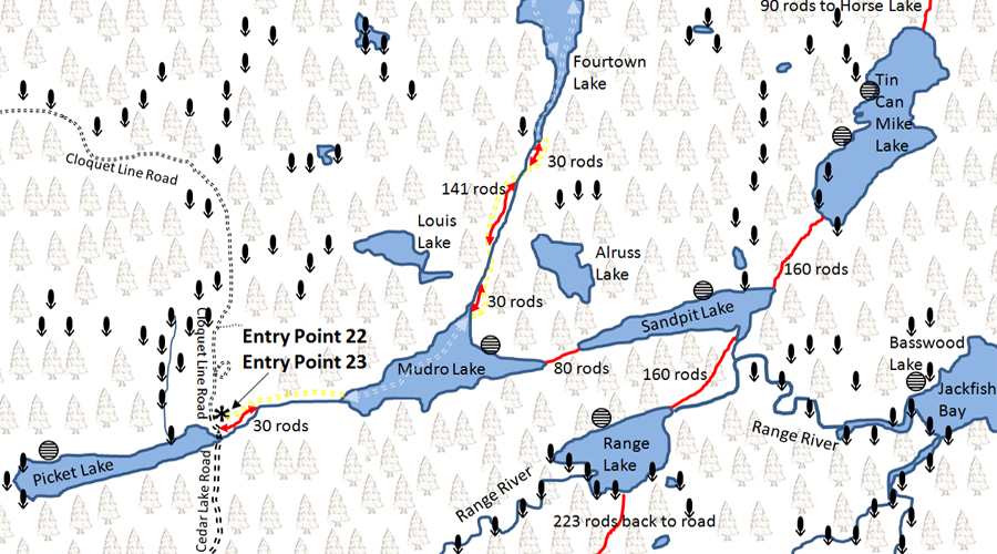 Entry Point 23 - Mudro Lake Map BWCA