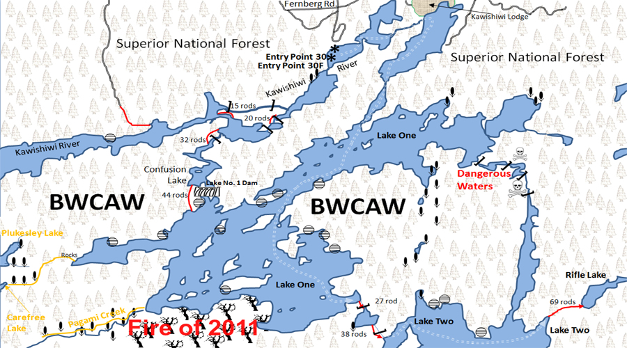 Entry Point 30 - Lake One Map BWCA