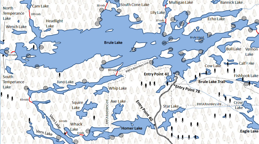 Entry Point 40 - Homer Lake Map BWCA