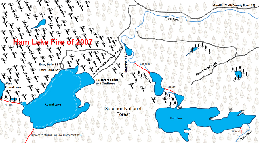 Entry Point 52 - Brant Lake Map BWCA