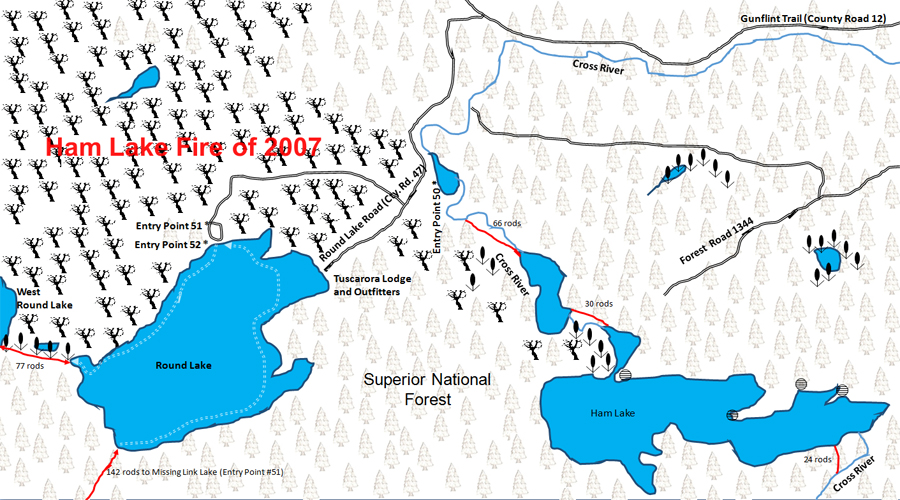 Entry Point 51 - Missing Link Lake Map BWCA