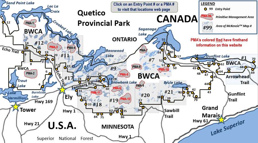Map of the BWCA