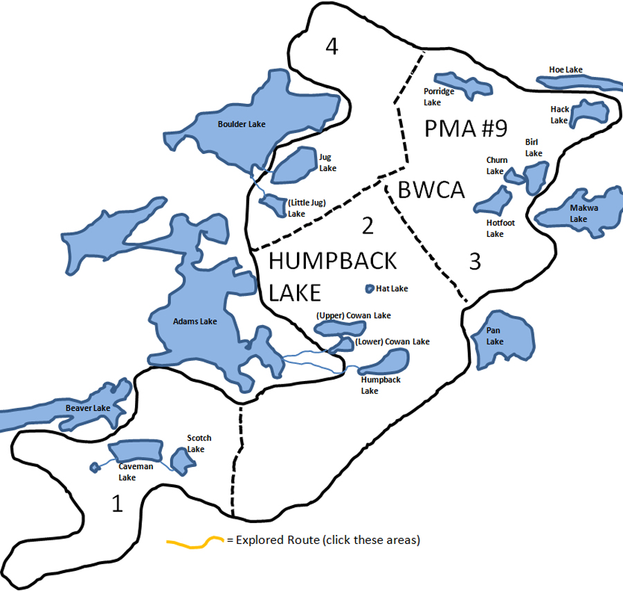Humpback Lake PMA Map BWCA