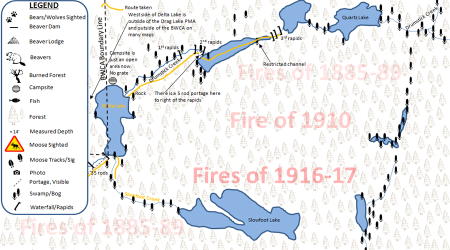Drag Lake PMA Map BWCA