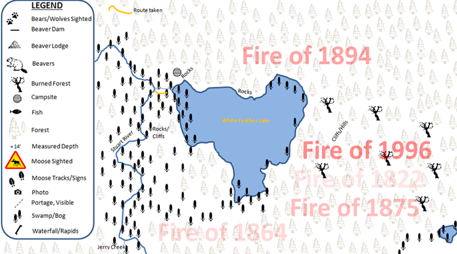 White Feather Lake Map BWCA