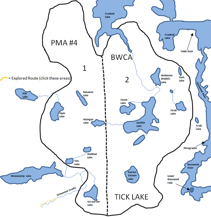 Tick Lake PMA Map BWCA