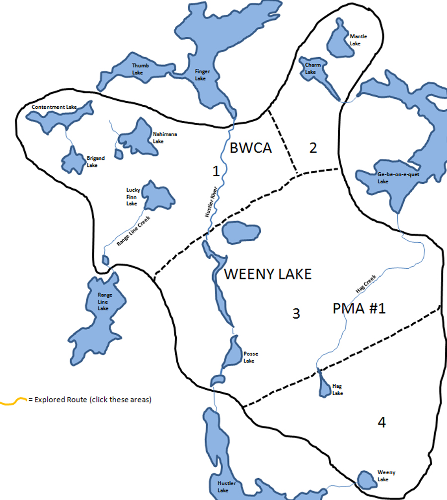 Weeny Lake PMA Map BWCA